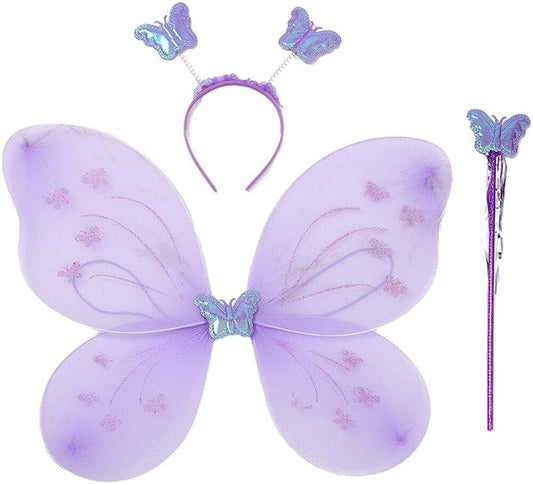 ✨ Set de Mariposa Mágica – Alas + Diadema + Varita ✨
