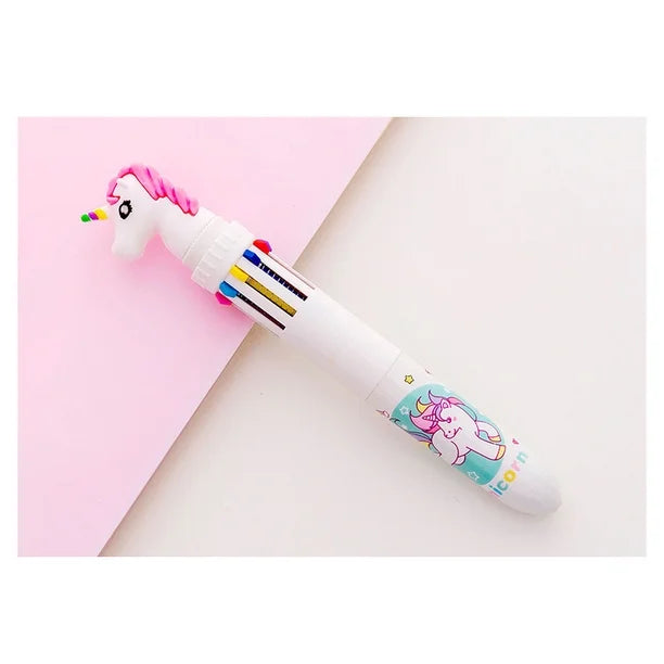 Pluma Unicornio Multicolor – 10 Tintas Arcoíris en un Solo Bolígrafo