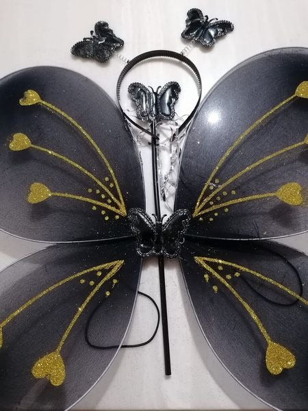 ✨ Set de Mariposa Mágica – Alas + Diadema + Varita ✨
