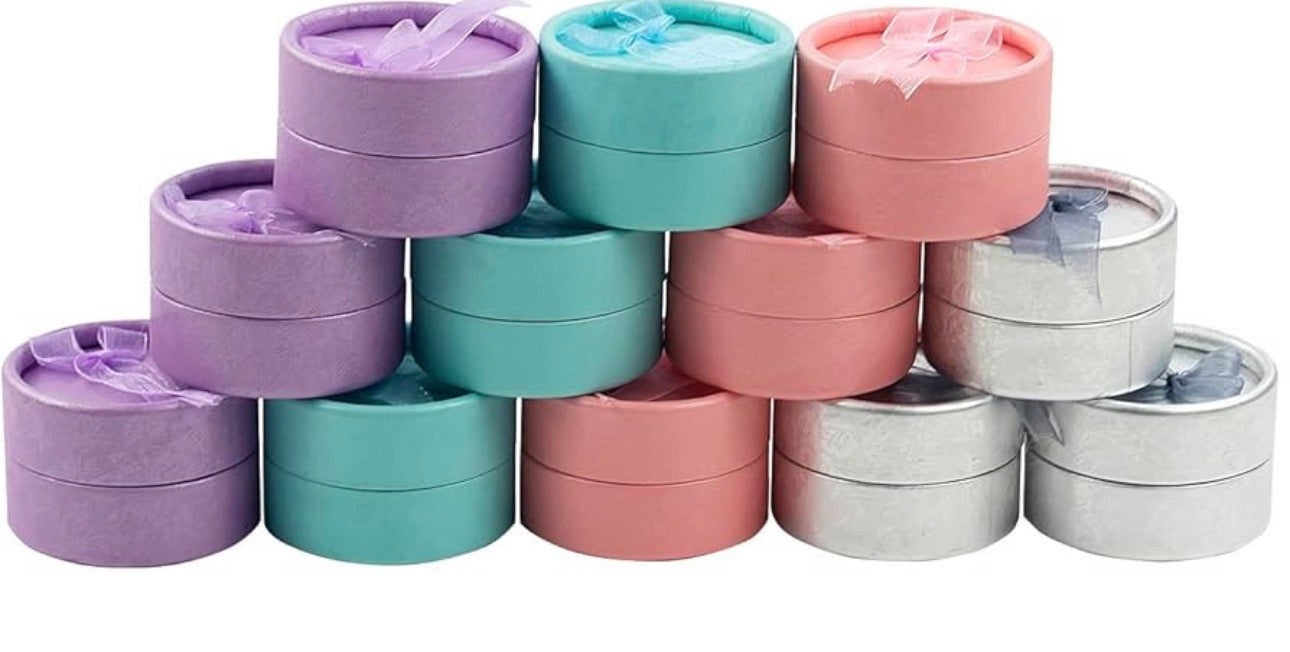 Cajita Redonda para Joyería con Diseño de Moño