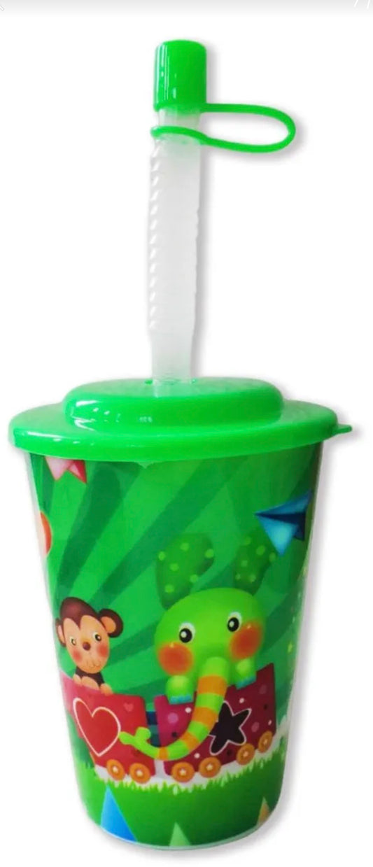 Vaso Infantil con Popote y Tapa Reutilizable 1 pza