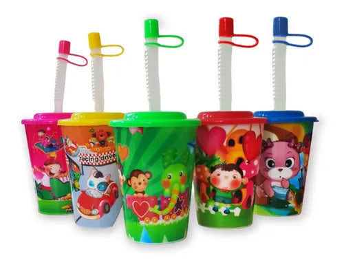 Vaso Infantil con Popote y Tapa Reutilizable 1 pza