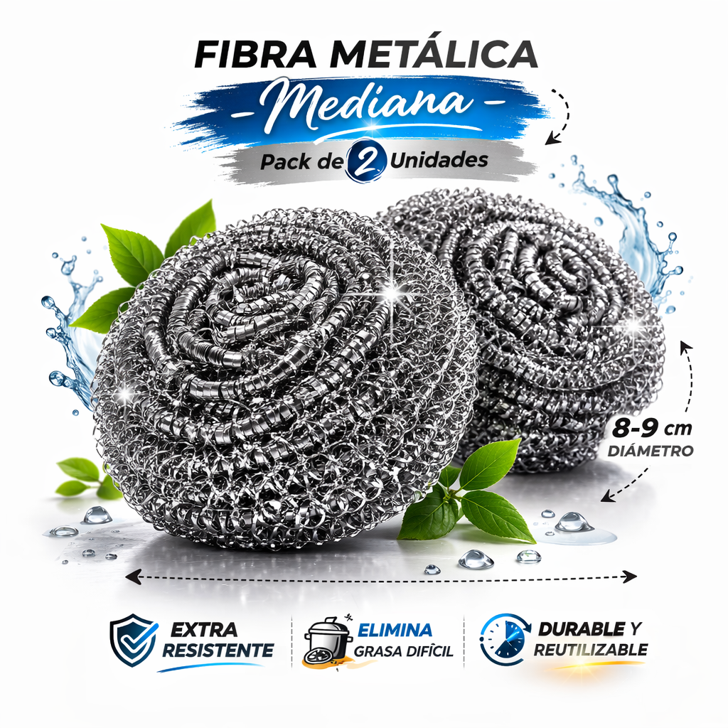 ✨ Fibra Metálica Mediana – Pack 2 Piezas PROMOCION