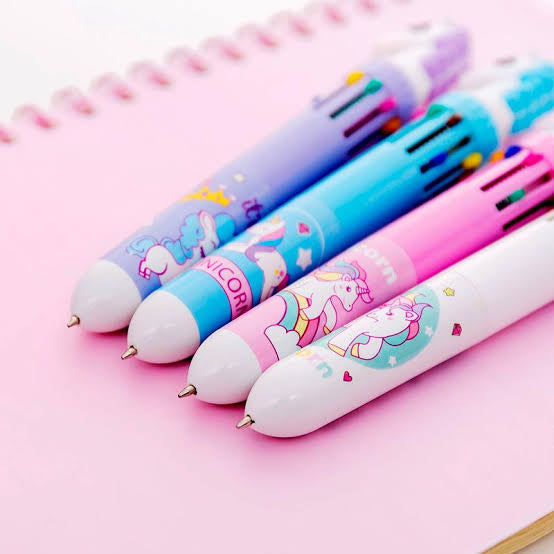 Pluma Unicornio Multicolor – 10 Tintas Arcoíris en un Solo Bolígrafo