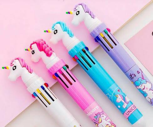 Pluma Unicornio Multicolor – 10 Tintas Arcoíris en un Solo Bolígrafo