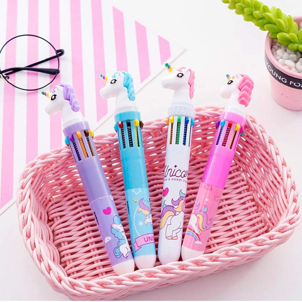 Pluma Unicornio Multicolor – 10 Tintas Arcoíris en un Solo Bolígrafo