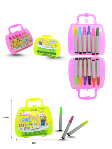 Mini Maletín de 12 Plumones de Colores