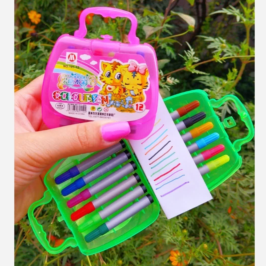 Mini Maletín de 12 Plumones de Colores