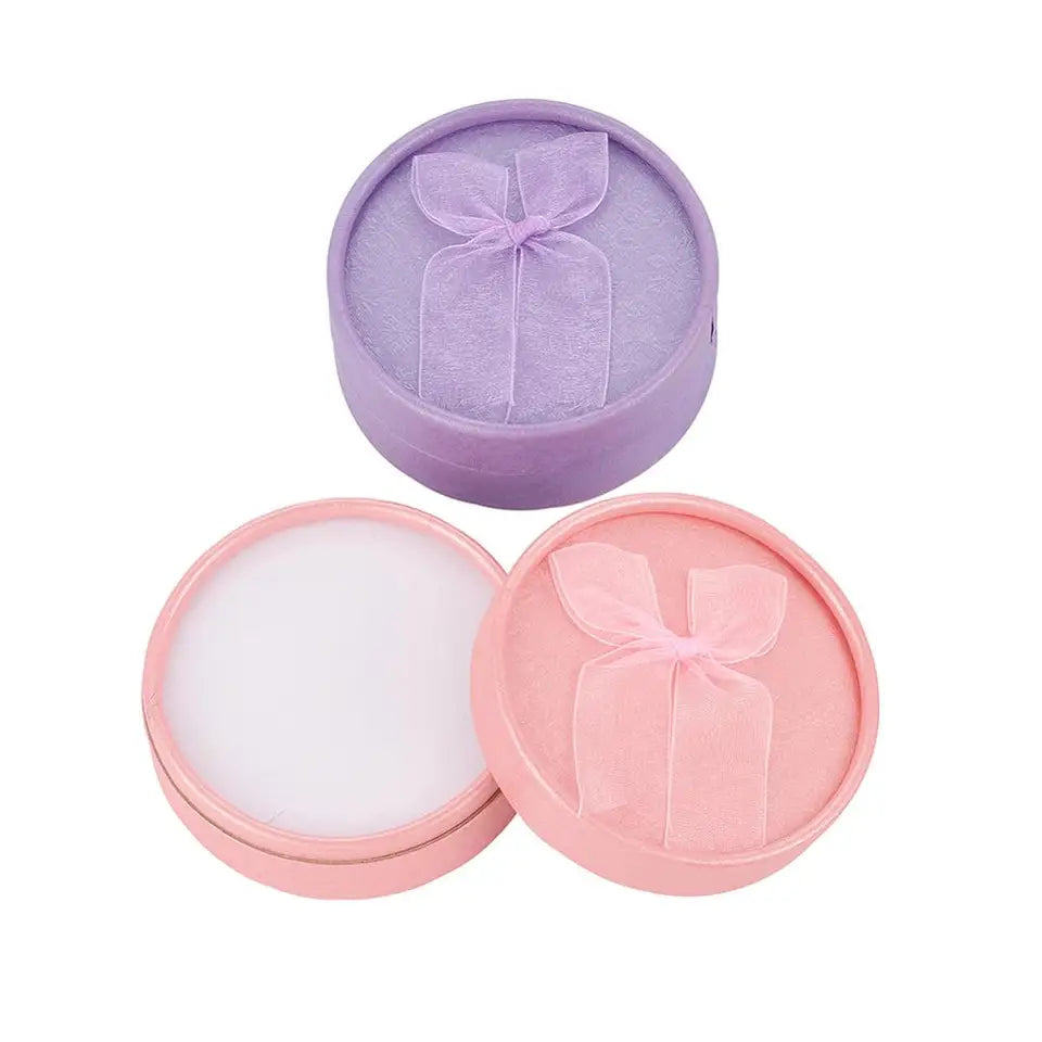 Cajita Redonda para Joyería con Diseño de Moño