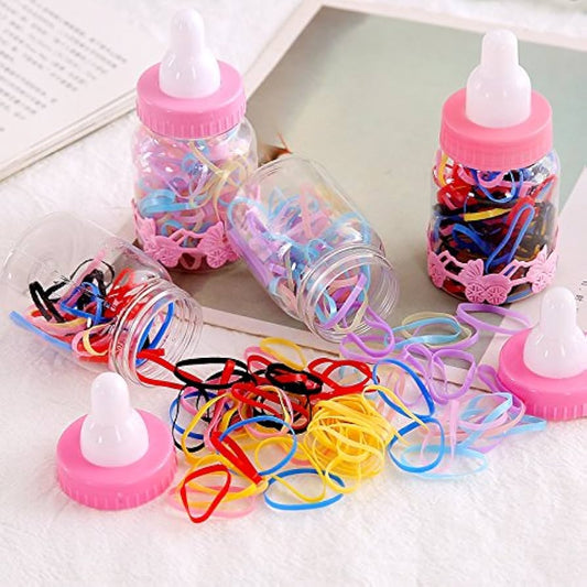 Ligas Mini para Cabello en Botella Diseño Biberón 2x1 PROMOCION